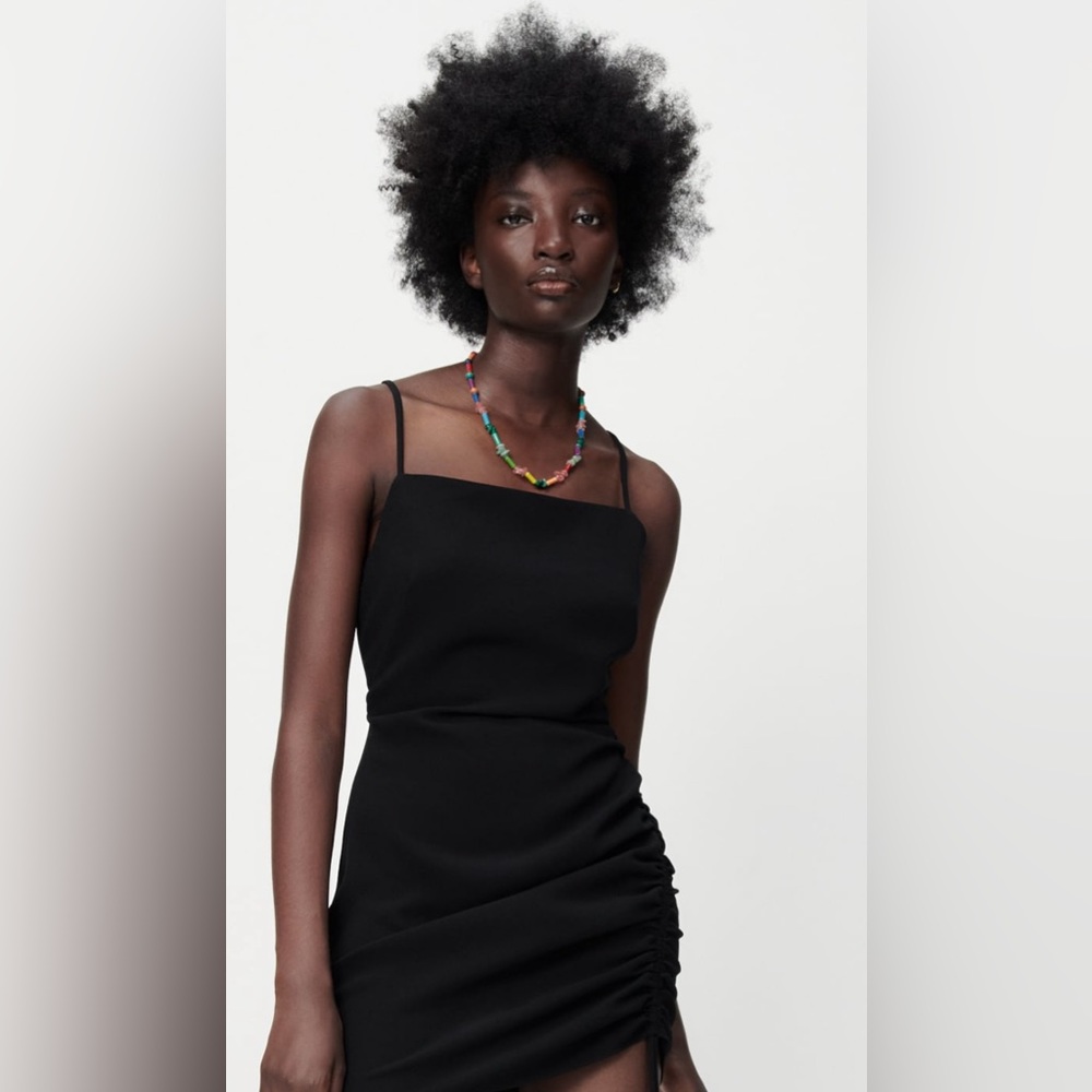 Draped Long Black Dress - Zara